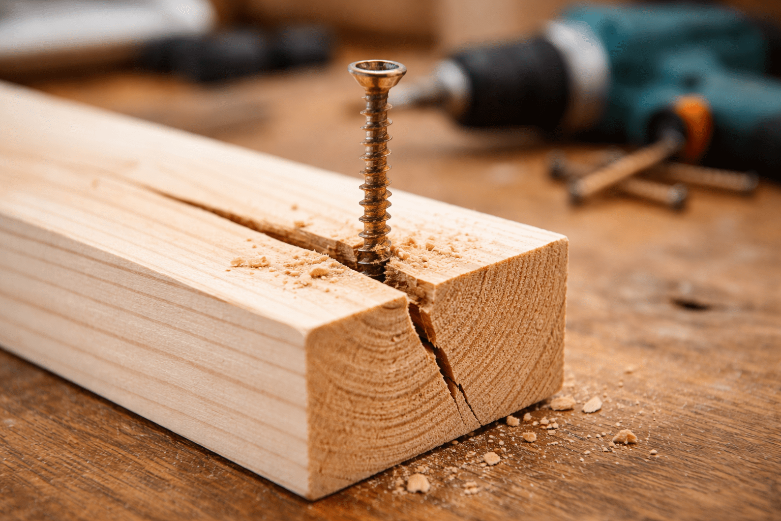 木材にビスを打つと割れる原因とは？DIY初心者でも失敗しない対策を解説